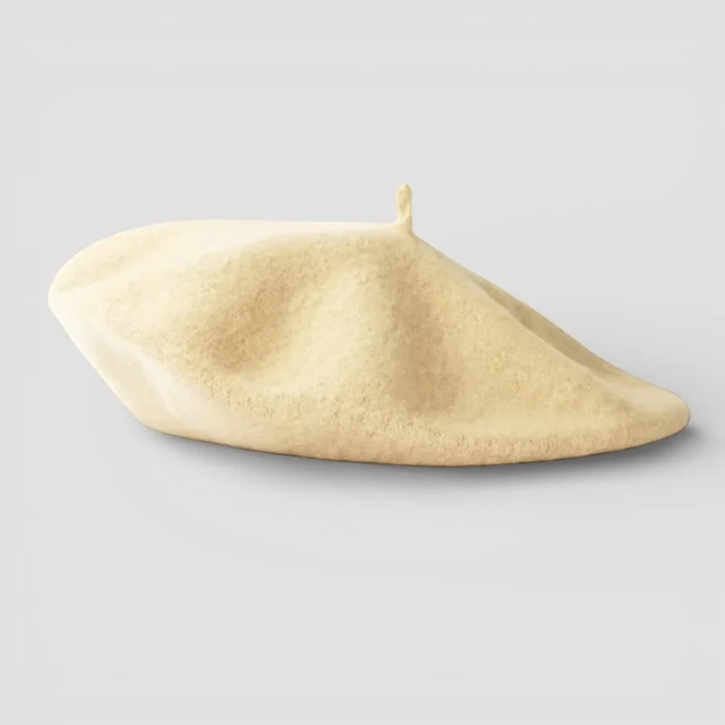 Beige Wool Beret