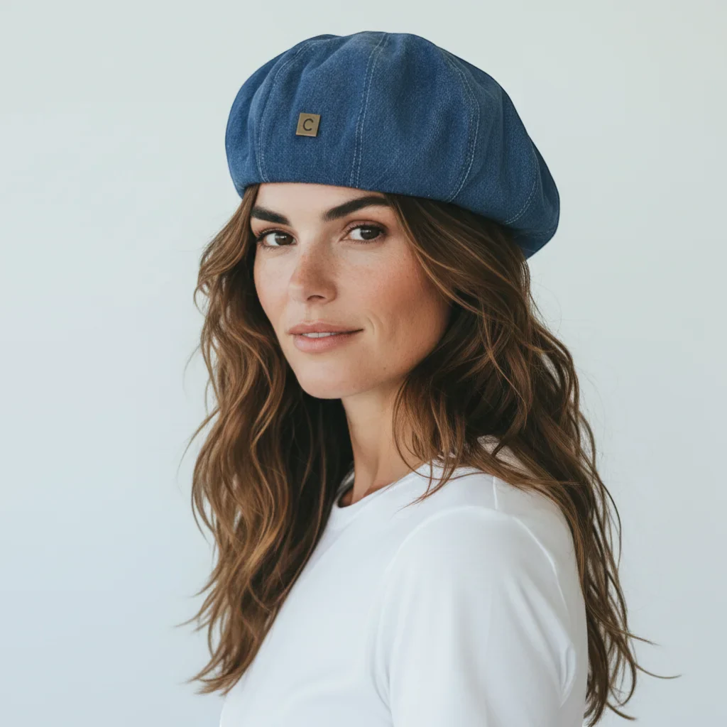 Blue Denim Beret - Image 2
