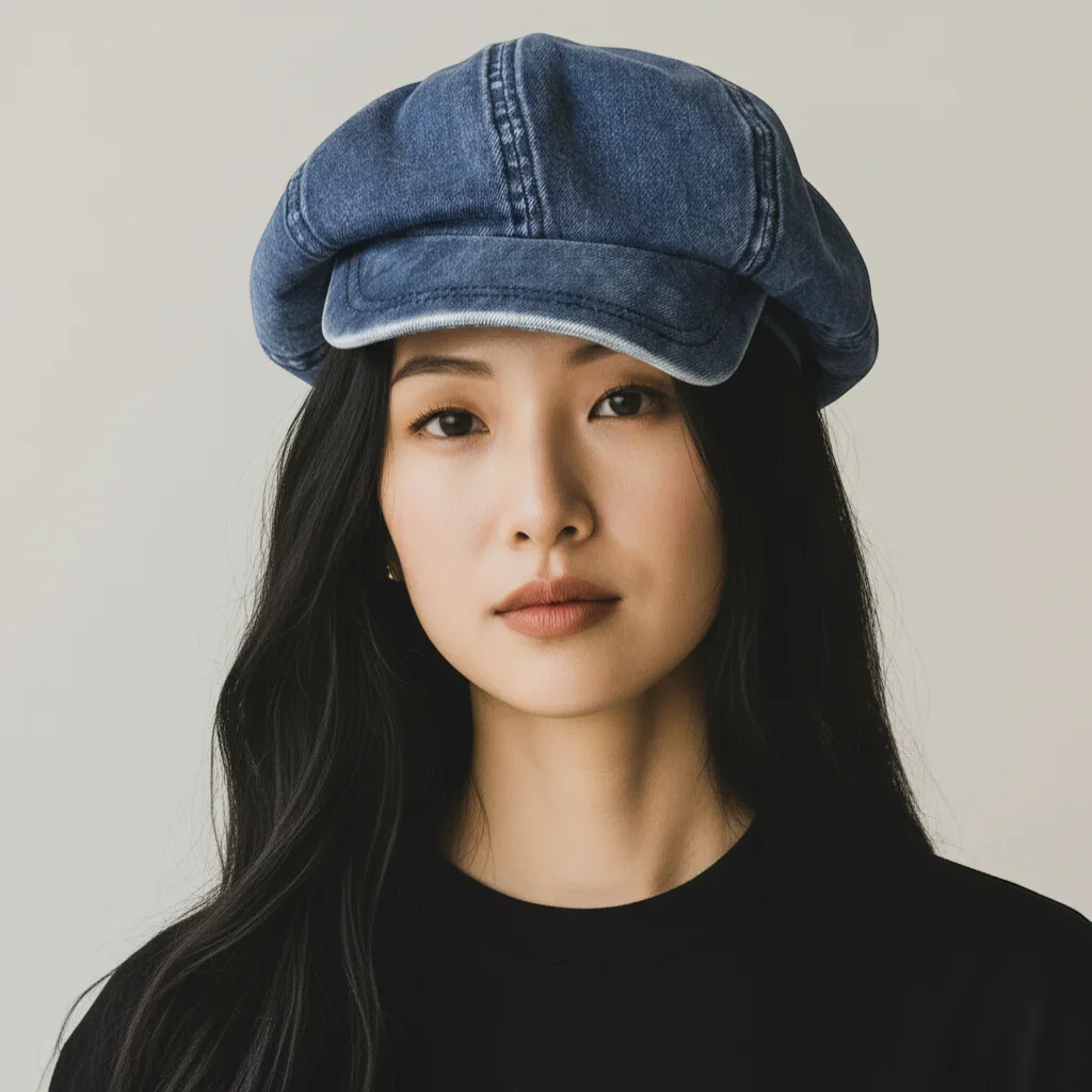 Cotton Denim Beret - Image 2