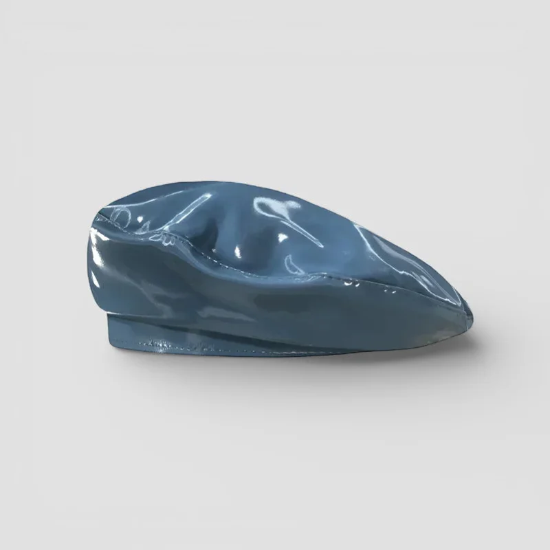 Leather Turquoise Beret