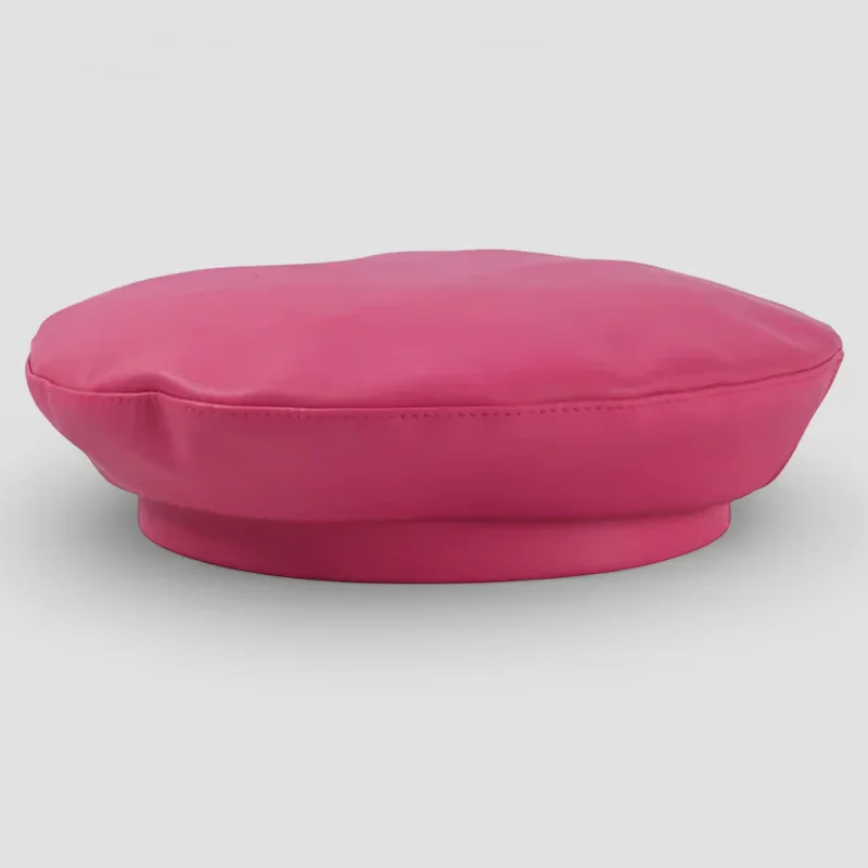 Pink Leather Beret