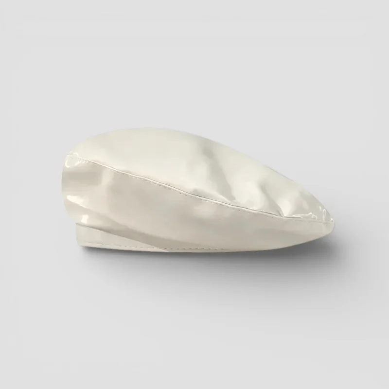 White Leather Beret